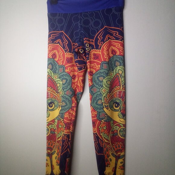 Brave New Look Leggings S Women Stretch Pattern Art To Wear Colorful - Picture 13 of 14